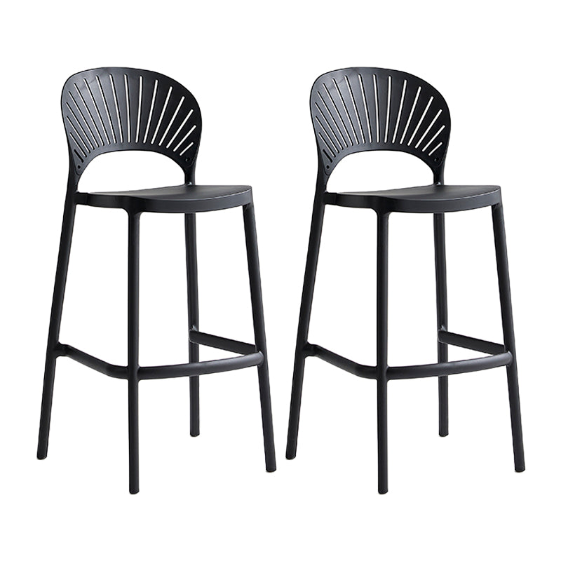 Nordic Plastic Stackable Counter Stools Macron Colorful Indoor Bar Stool with Plastic Seat