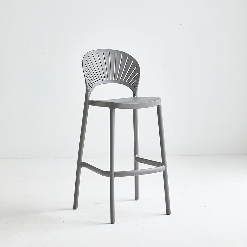 Nordic Plastic Stackable Counter Stools Macron Colorful Indoor Bar Stool with Plastic Seat