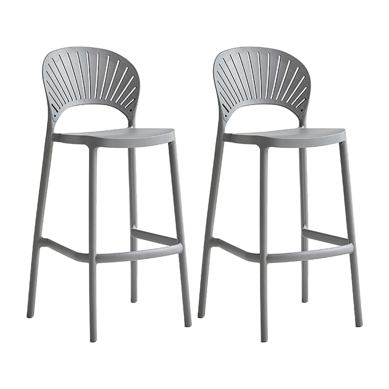 Nordic Plastic Stackable Counter Stools Macron Colorful Indoor Bar Stool with Plastic Seat