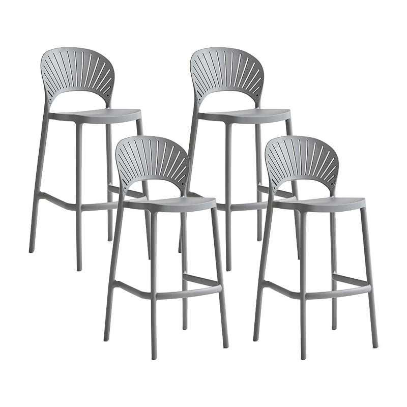 Nordic Plastic Stackable Counter Stools Macron Colorful Indoor Bar Stool with Plastic Seat