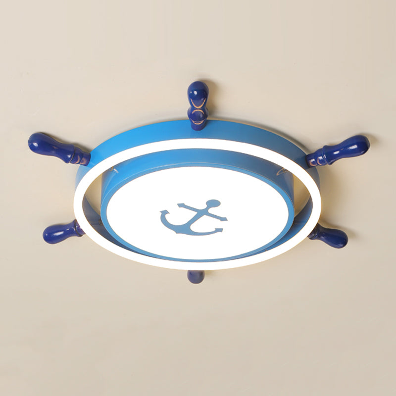 Plafonnier de navigation moderne en métal à 2 lumières pour chambre d'enfant