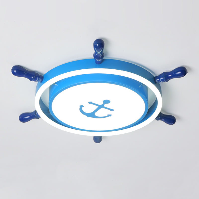 Modern Navigation Flush Light Metal 2 Light Flush Mount Lighting for Children's Room