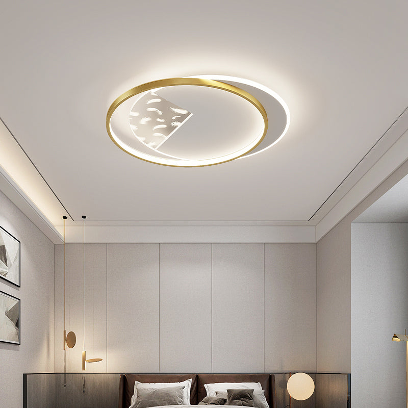 Modern Style Geometry Shape Ceiling Lamp Metal 2 Light Ceiling Lighting for Living Room