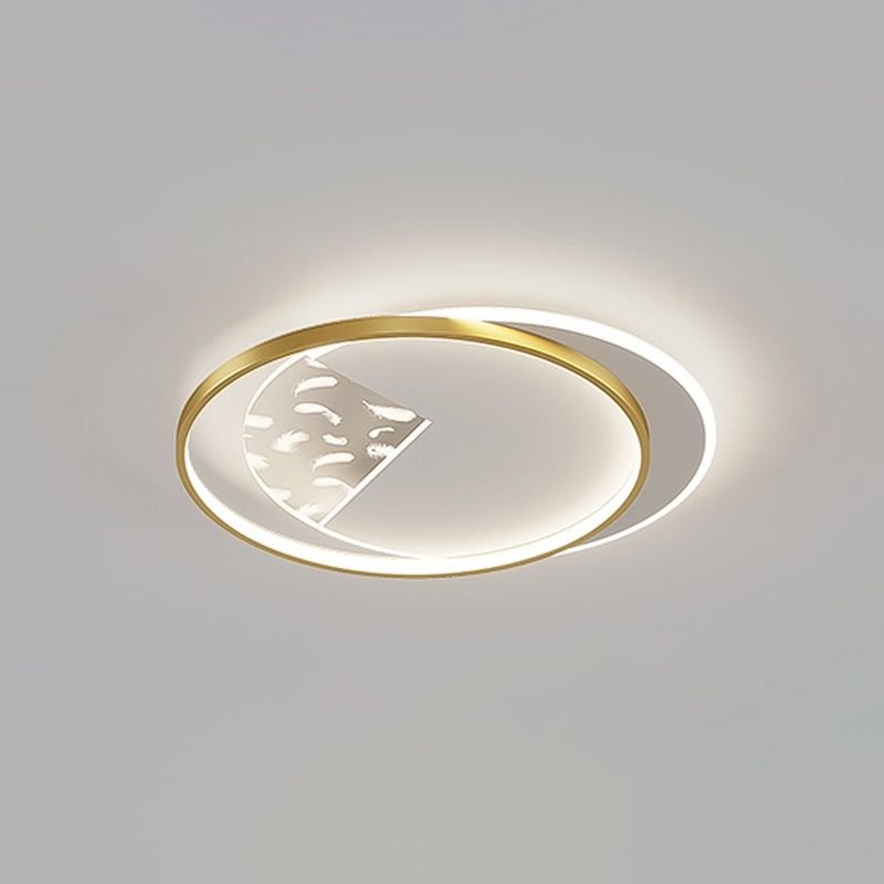 Modern Style Geometry Shape Ceiling Lamp Metal 2 Light Ceiling Lighting for Living Room