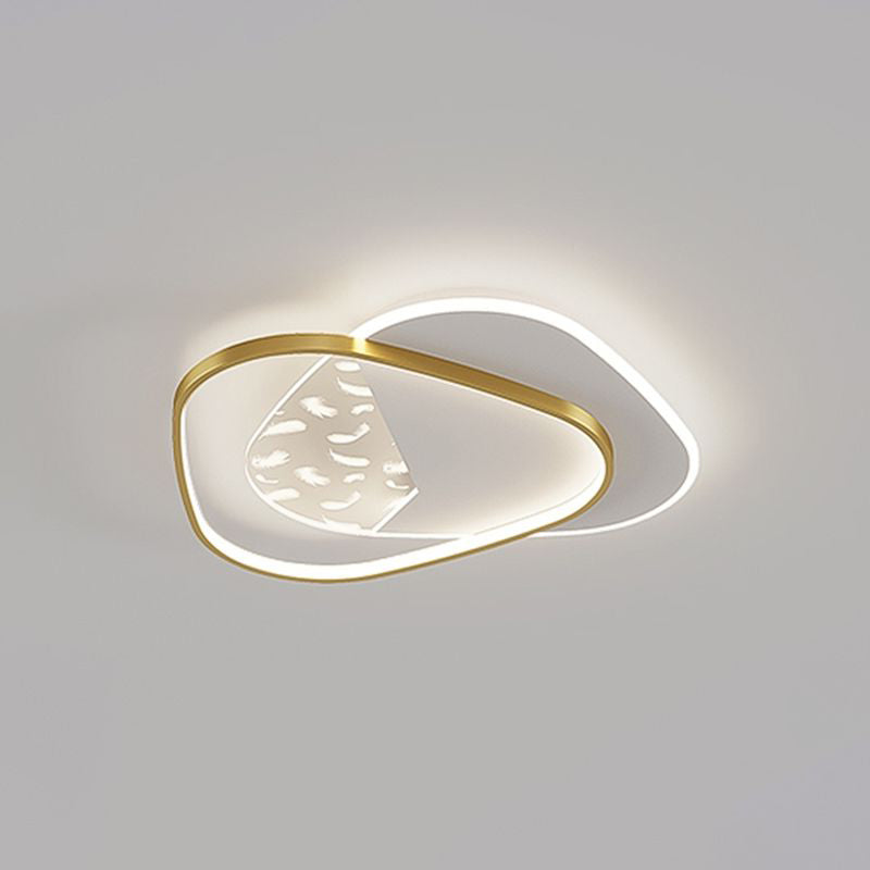 Modern Style Geometry Shape Ceiling Lamp Metal 2 Light Ceiling Lighting for Living Room