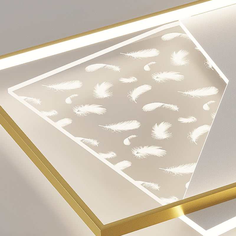Plafonnier en forme de géométrie de Style moderne, éclairage de plafond en métal à 2 lumières pour le salon
