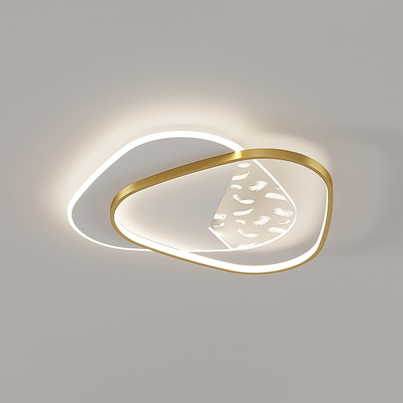 Modern Style Geometry Shape Ceiling Lamp Metal 2 Light Ceiling Lighting for Living Room