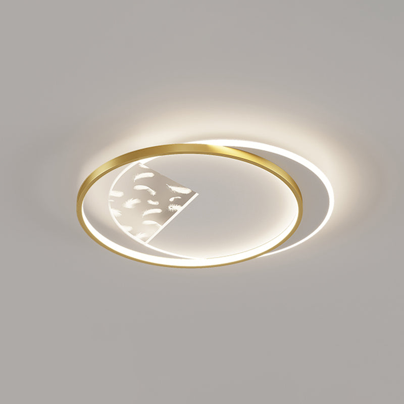 Modern Style Geometry Shape Ceiling Lamp Metal 2 Light Ceiling Lighting for Living Room
