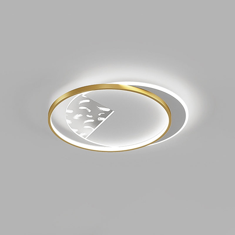 Modern Style Geometry Shape Ceiling Lamp Metal 2 Light Ceiling Lighting for Living Room