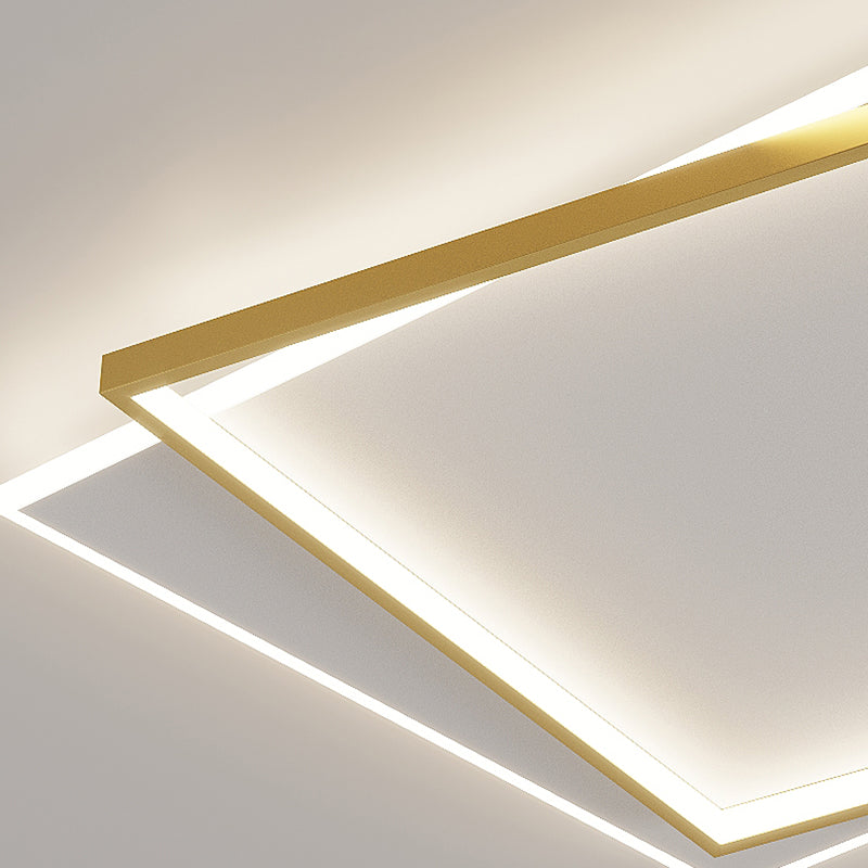 Modern Style Geometry Shape Ceiling Lamp Metal 2 Light Ceiling Lighting for Living Room
