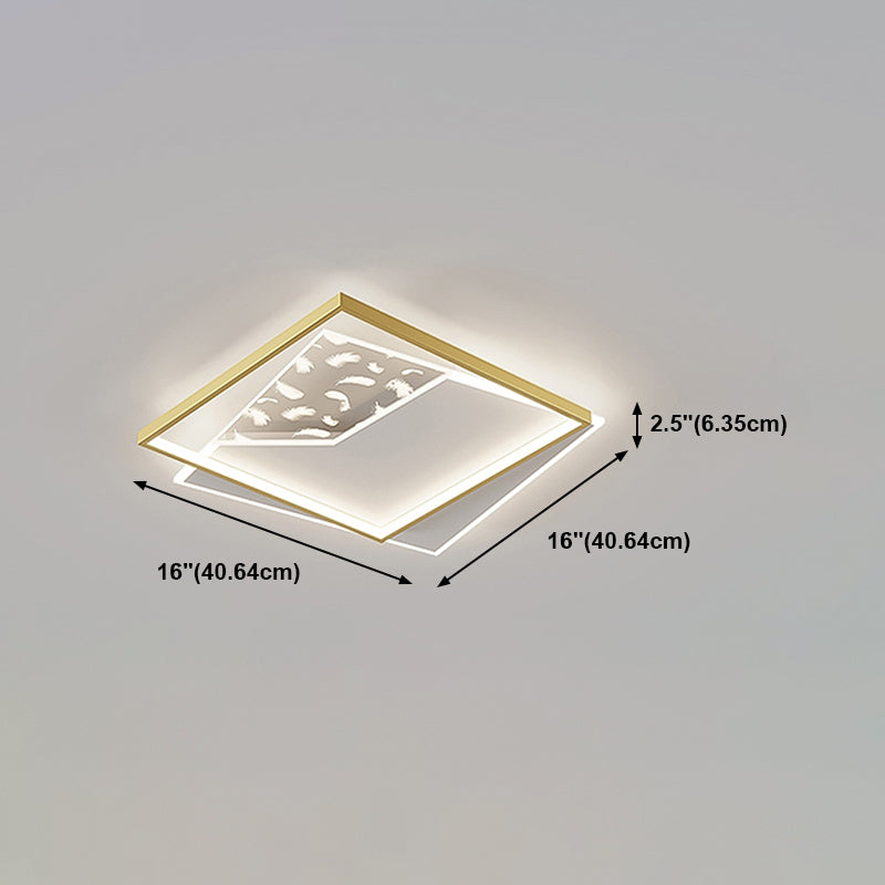 Modern Style Geometry Shape Ceiling Lamp Metal 2 Light Ceiling Lighting for Living Room