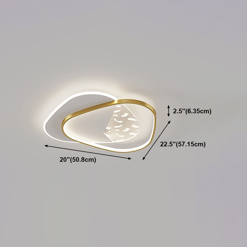 Modern Style Geometry Shape Ceiling Lamp Metal 2 Light Ceiling Lighting for Living Room