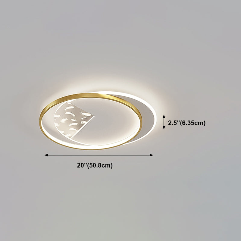 Modern Style Geometry Shape Ceiling Lamp Metal 2 Light Ceiling Lighting for Living Room