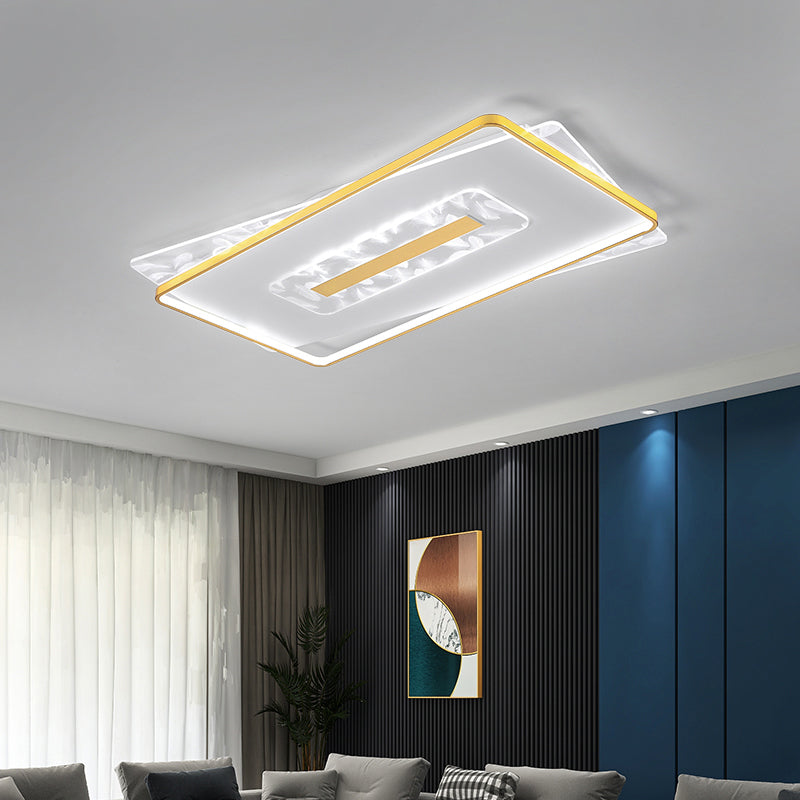 Plafonnier encastré de forme carrée en métal, Style moderne, 2 lumières, luminaires de plafond encastrés