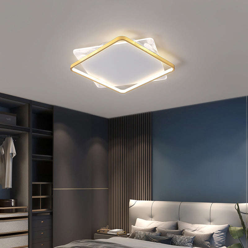 Plafonnier encastré de forme carrée en métal, Style moderne, 2 lumières, luminaires de plafond encastrés