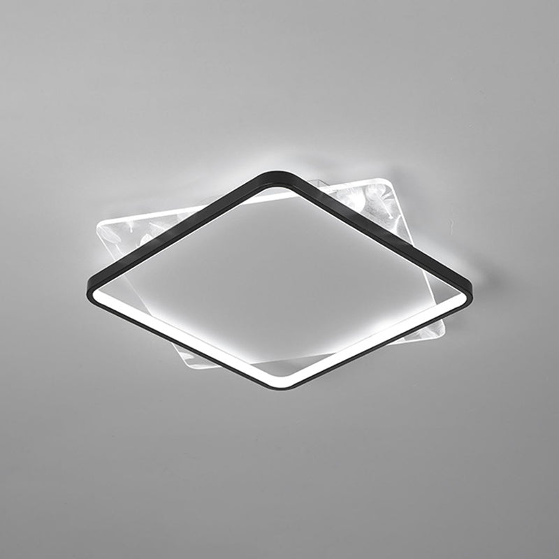 Plafonnier encastré de forme carrée en métal, Style moderne, 2 lumières, luminaires de plafond encastrés