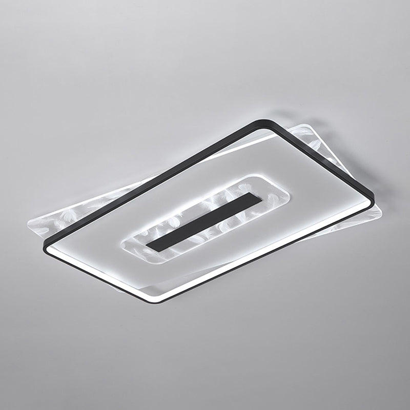Plafonnier encastré de forme carrée en métal, Style moderne, 2 lumières, luminaires de plafond encastrés