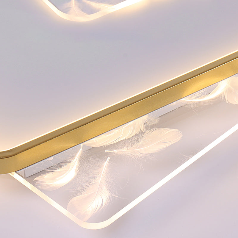 Plafonnier encastré de forme carrée en métal, Style moderne, 2 lumières, luminaires de plafond encastrés
