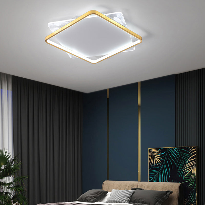 Plafonnier encastré de forme carrée en métal, Style moderne, 2 lumières, luminaires de plafond encastrés