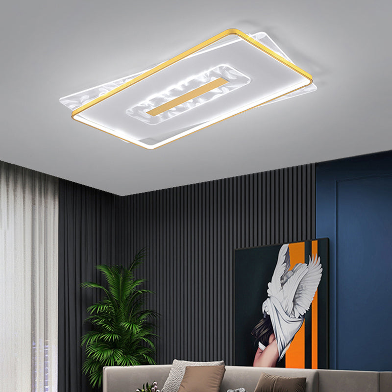 Plafonnier encastré de forme carrée en métal, Style moderne, 2 lumières, luminaires de plafond encastrés