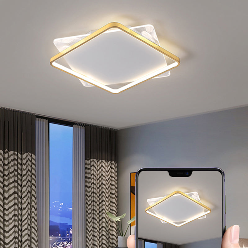 Plafonnier encastré de forme carrée en métal, Style moderne, 2 lumières, luminaires de plafond encastrés