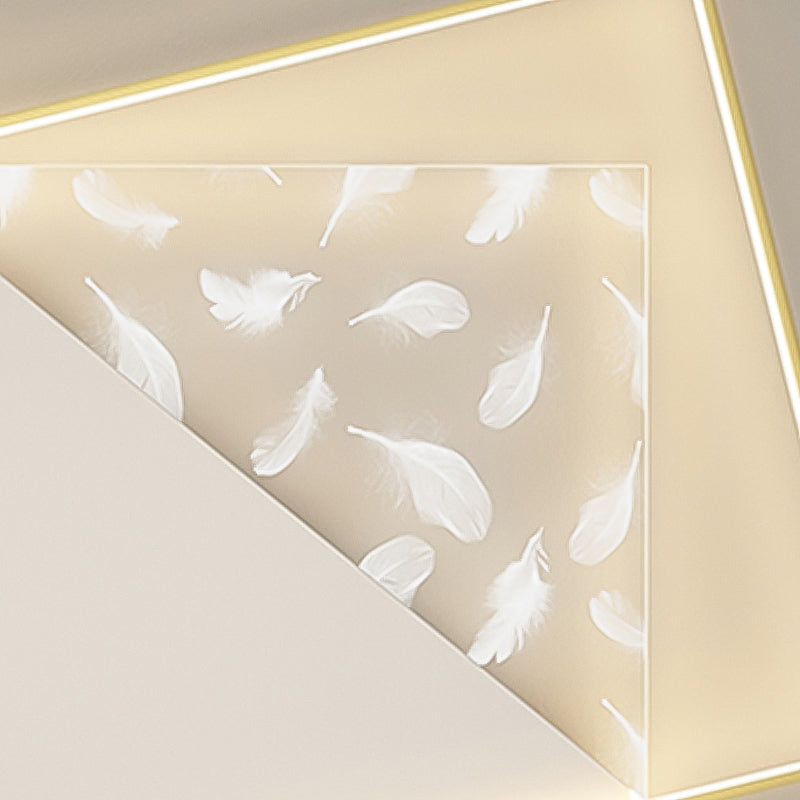 Modern Style Square Shape Ceiling Lamp Metal 2 Light Ceiling Lighting for Living Room