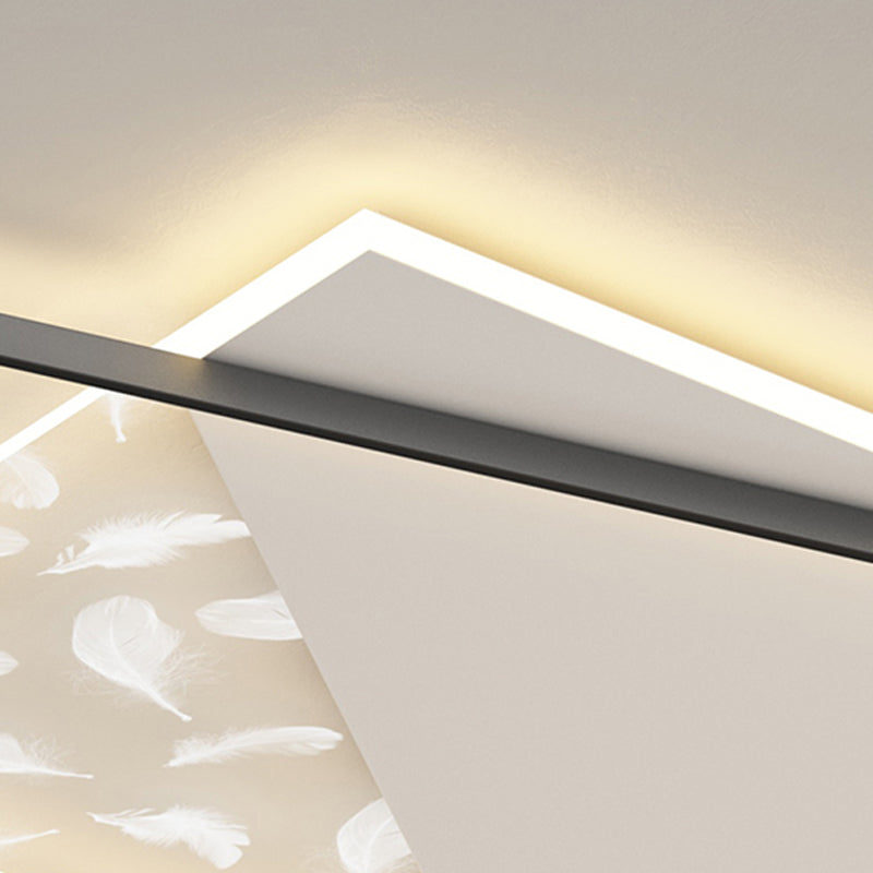 Moderne quadratische Deckenleuchte aus Metall mit 2 Leuchten für das Wohnzimmer