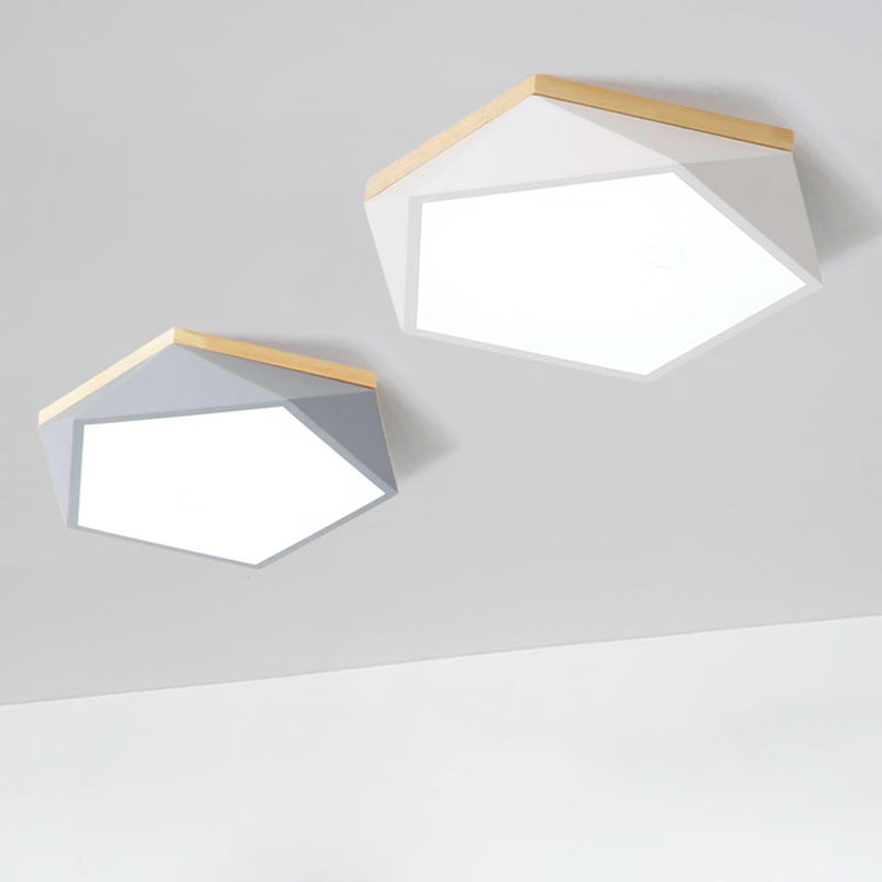 Plafonnier en forme de géométrie de style moderne, éclairage de plafond en métal à 1 lumière pour chambre à coucher