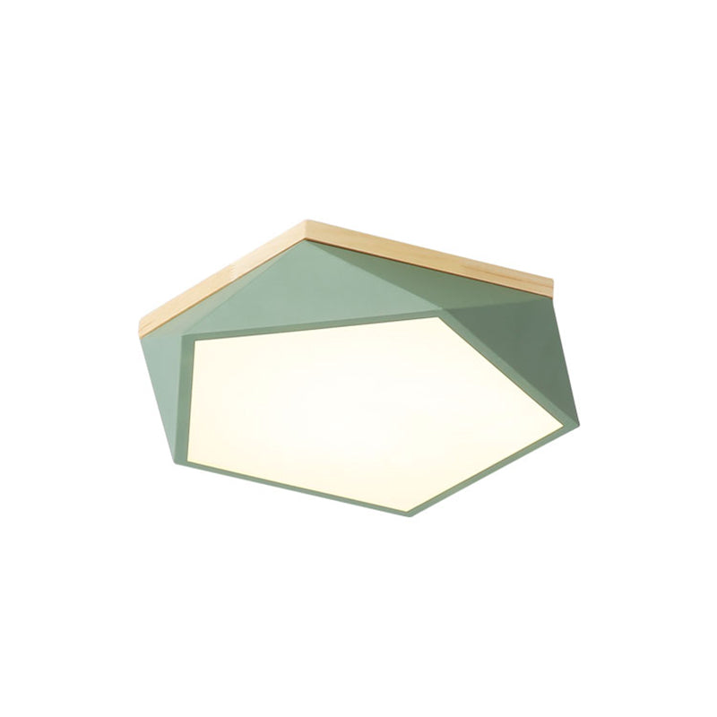Plafonnier en forme de géométrie de style moderne, éclairage de plafond en métal à 1 lumière pour chambre à coucher