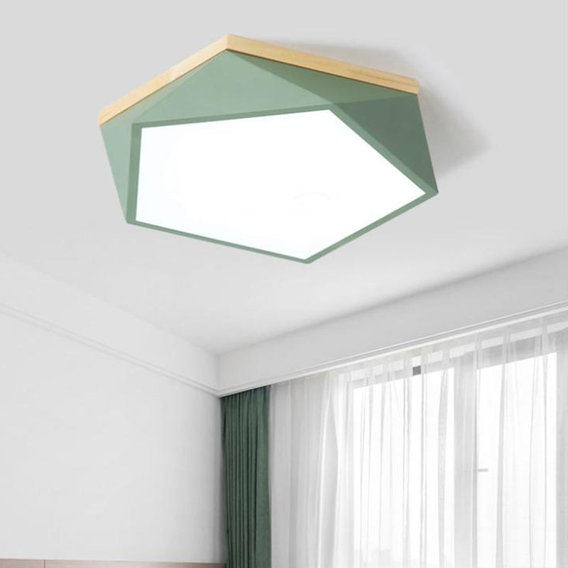 Modern Style Geometry Shape Ceiling Lamp Metal 1 Light Ceiling Lighting for Bedroom