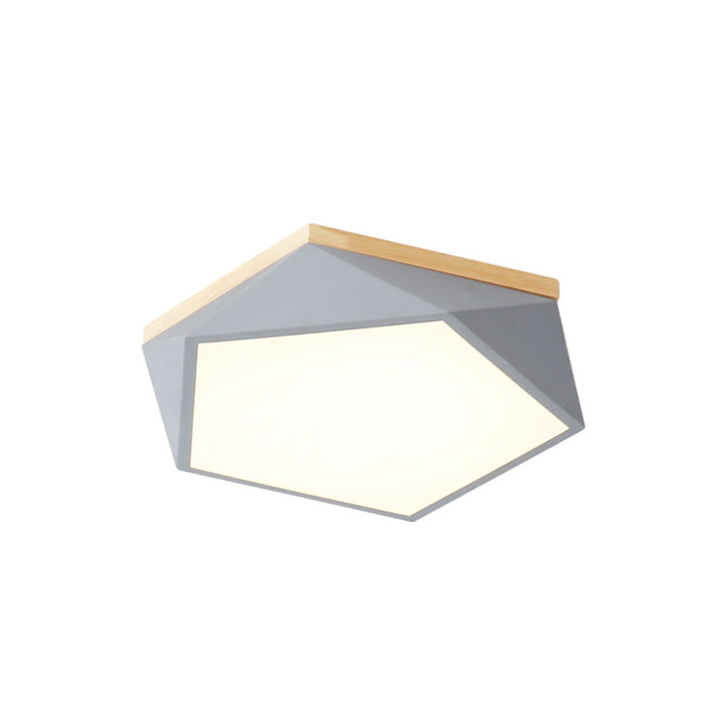 Plafonnier en forme de géométrie de style moderne, éclairage de plafond en métal à 1 lumière pour chambre à coucher