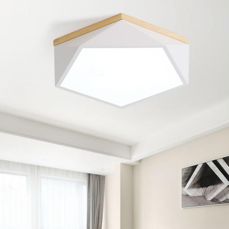 Plafonnier en forme de géométrie de style moderne, éclairage de plafond en métal à 1 lumière pour chambre à coucher