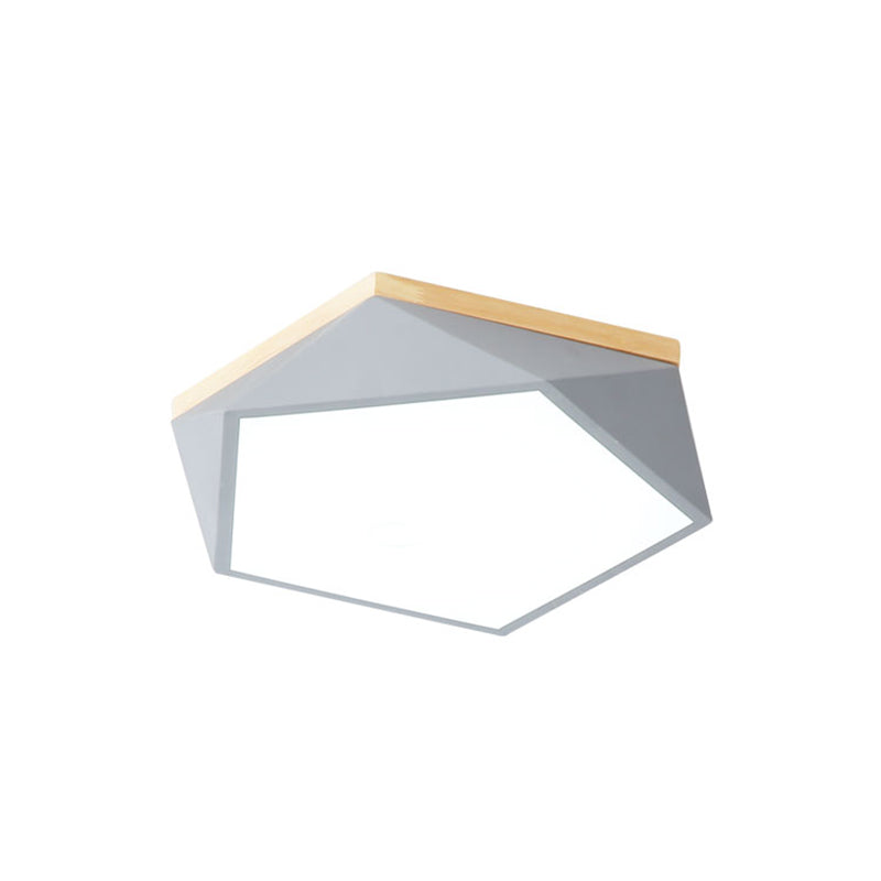 Plafonnier en forme de géométrie de style moderne, éclairage de plafond en métal à 1 lumière pour chambre à coucher