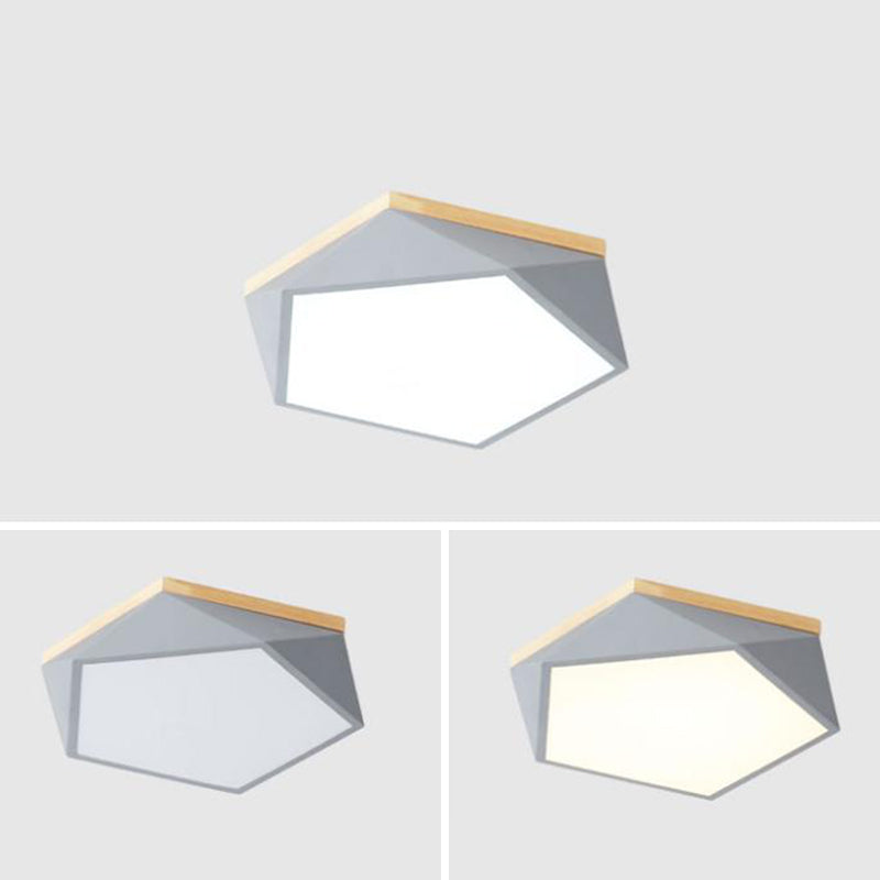 Modern Style Geometry Shape Ceiling Lamp Metal 1 Light Ceiling Lighting for Bedroom
