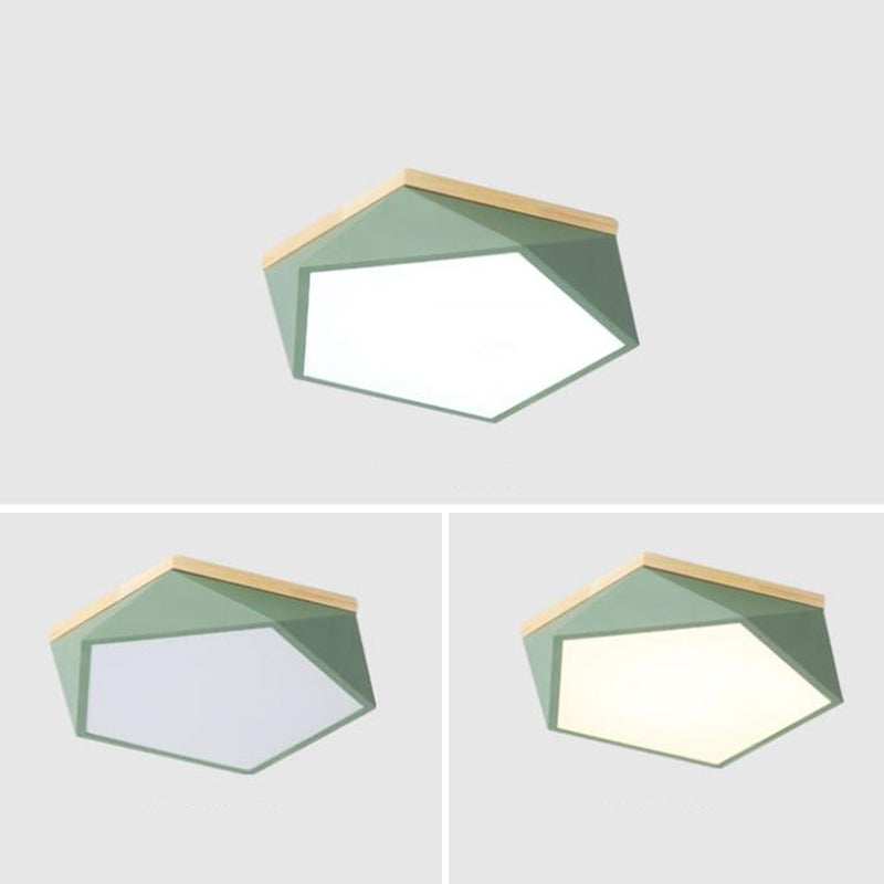 Plafonnier en forme de géométrie de style moderne, éclairage de plafond en métal à 1 lumière pour chambre à coucher