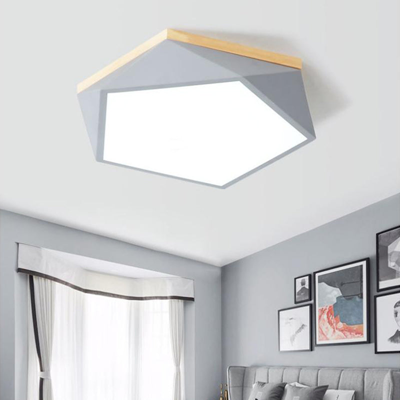 Plafonnier en forme de géométrie de style moderne, éclairage de plafond en métal à 1 lumière pour chambre à coucher
