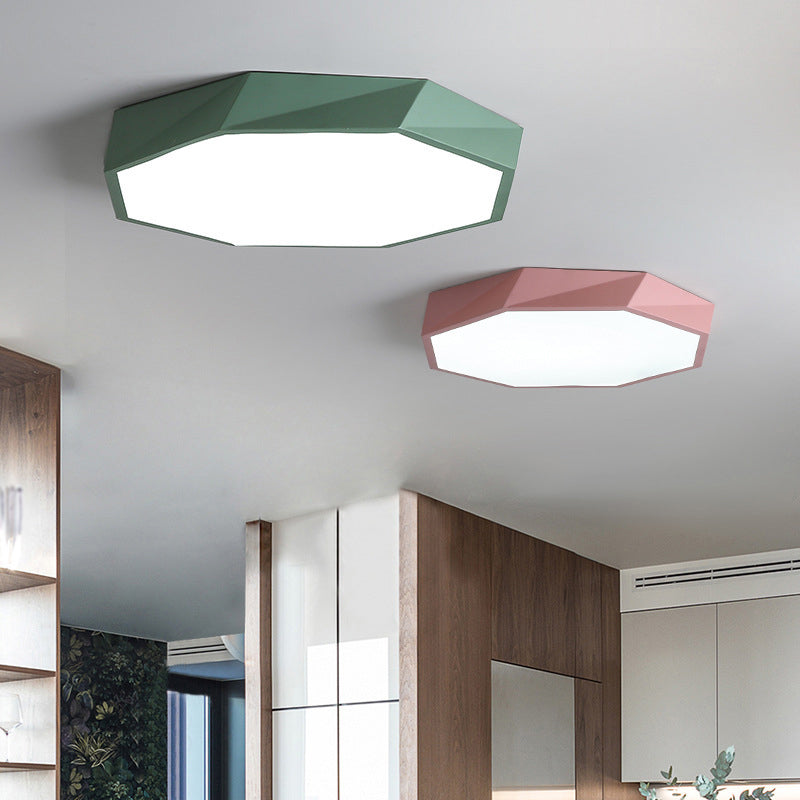 Plafonnier en forme de géométrie de style moderne, éclairage de plafond en métal à 1 lumière pour le salon