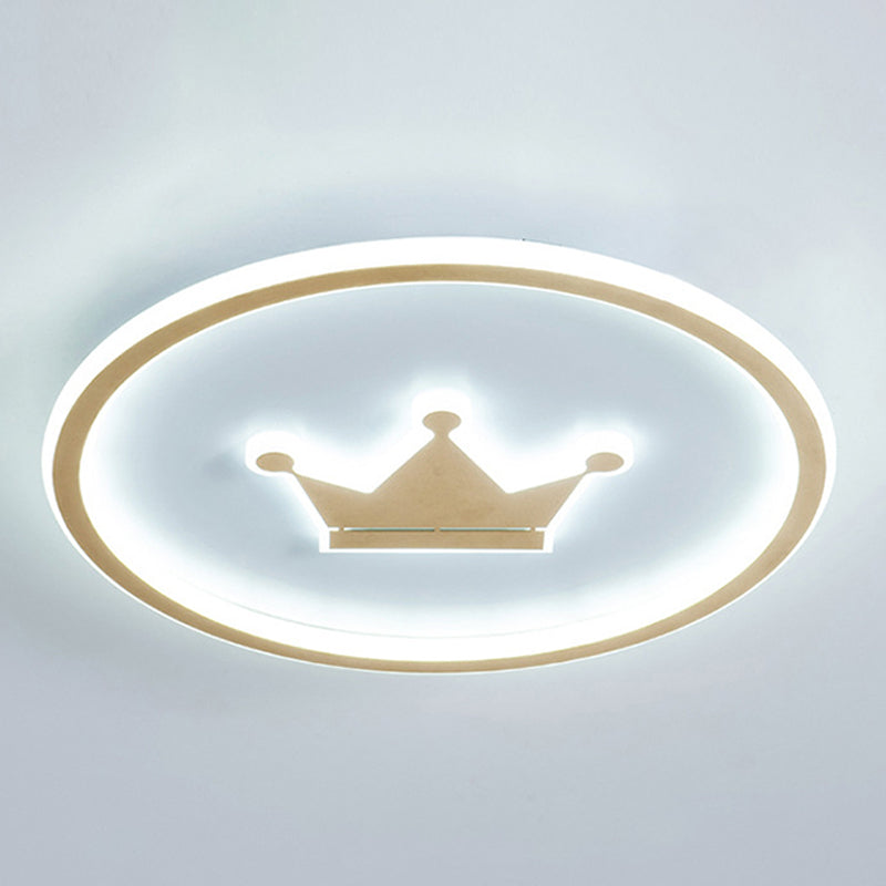 Contemporary Circle Flush Light Fixture Metal 1 Light Flush Mount Ceiling Fixture in Gold