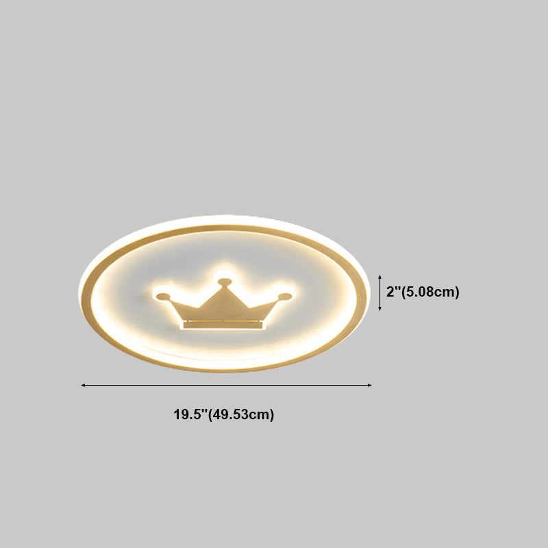Contemporary Circle Flush Light Fixture Metal 1 Light Flush Mount Ceiling Fixture in Gold
