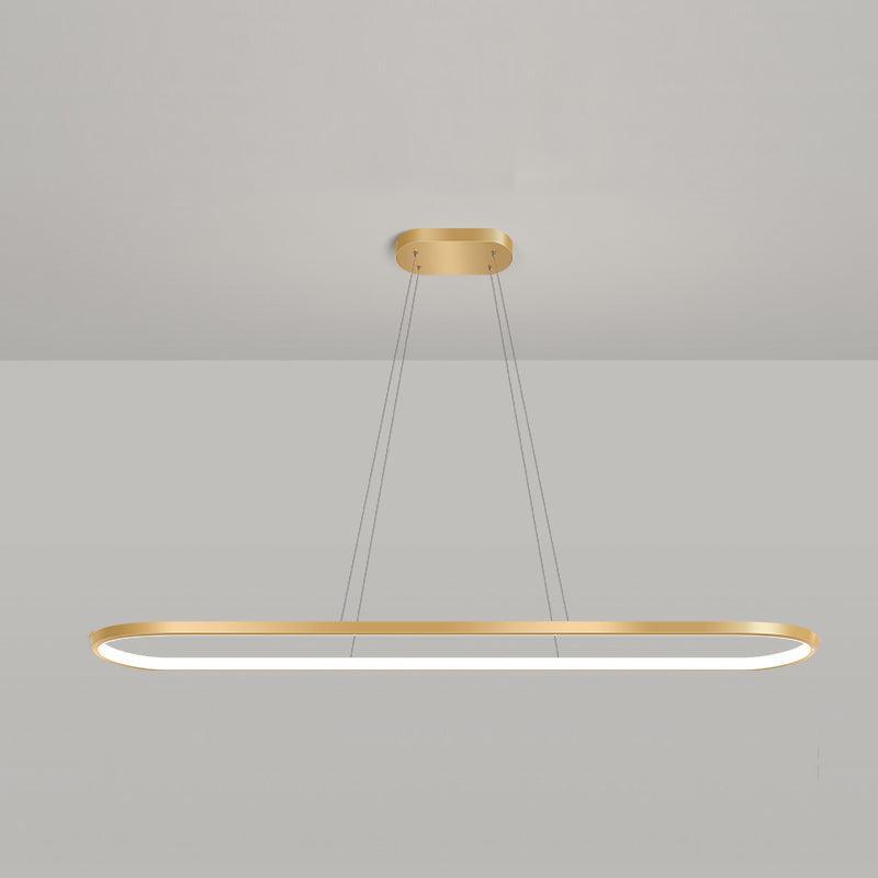 Estilo moderno forma lineal colgante metal luz 1 accesorio de iluminación colgante de luz en oro