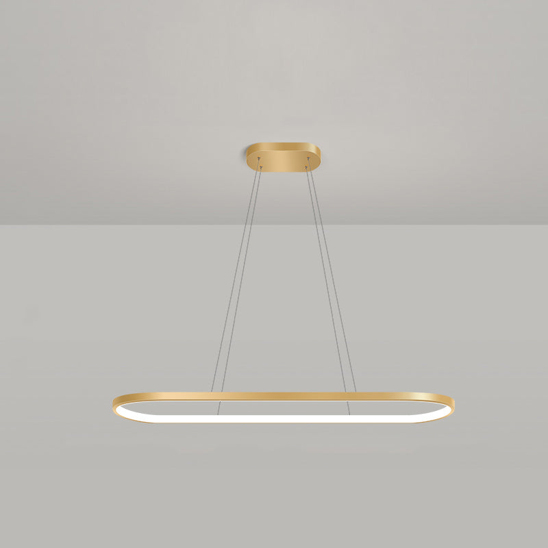 Estilo moderno forma lineal colgante metal luz 1 accesorio de iluminación colgante de luz en oro