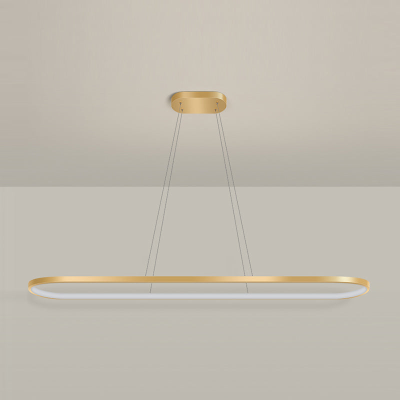 Estilo moderno forma lineal colgante metal luz 1 accesorio de iluminación colgante de luz en oro