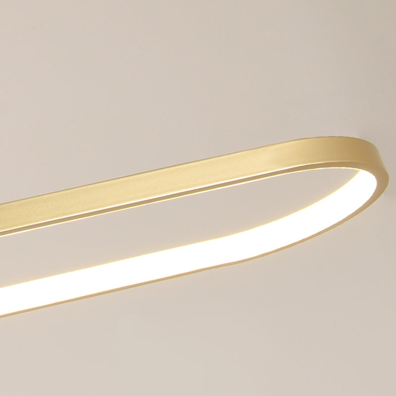 Estilo moderno forma lineal colgante metal luz 1 accesorio de iluminación colgante de luz en oro
