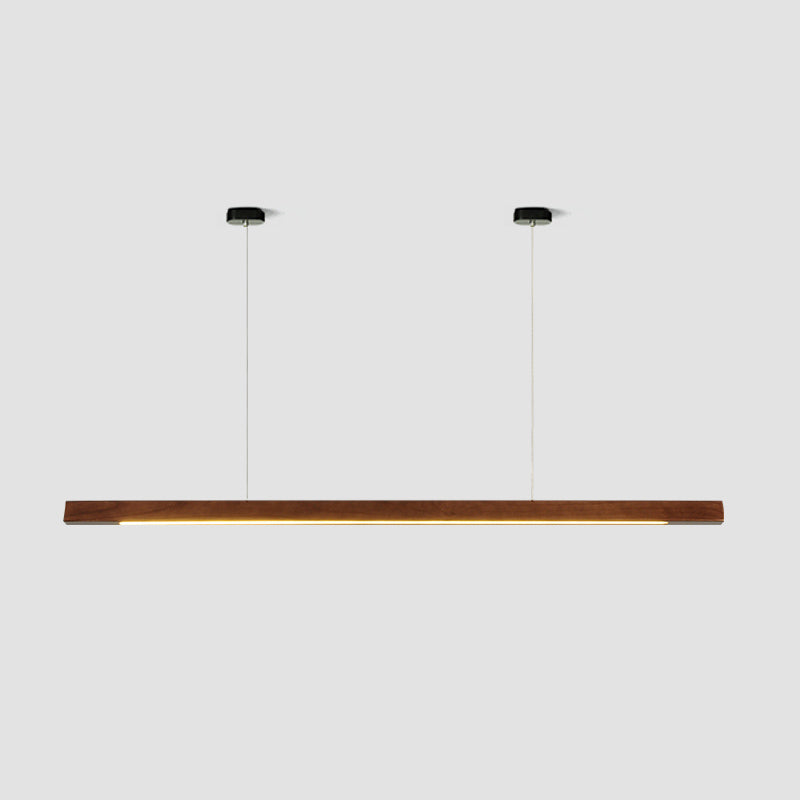 Contemporary Style Linear Shape Pendant Light Wood 1 Light Pendant Lighting Fixture