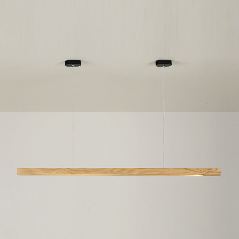 Contemporary Style Linear Shape Pendant Light Wood 1 Light Pendant Lighting Fixture