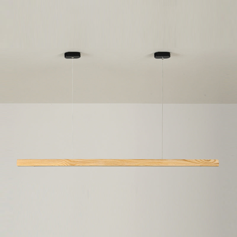 Contemporary Style Linear Shape Pendant Light Wood 1 Light Pendant Lighting Fixture