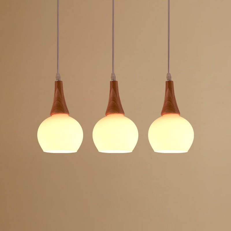 Contemporary Geometric Island Light Wood 3 Light Island Lighting Ideas in Brown