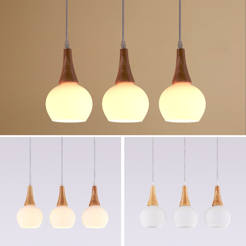 Contemporary Geometric Island Light Wood 3 Light Island Lighting Ideas in Brown