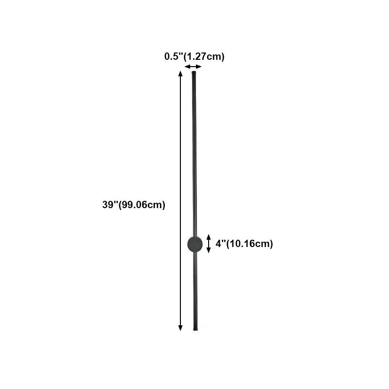 1 Light Linear Wall Mounted Lamps Modern Style Metal Wall Lighting Ideas in Black