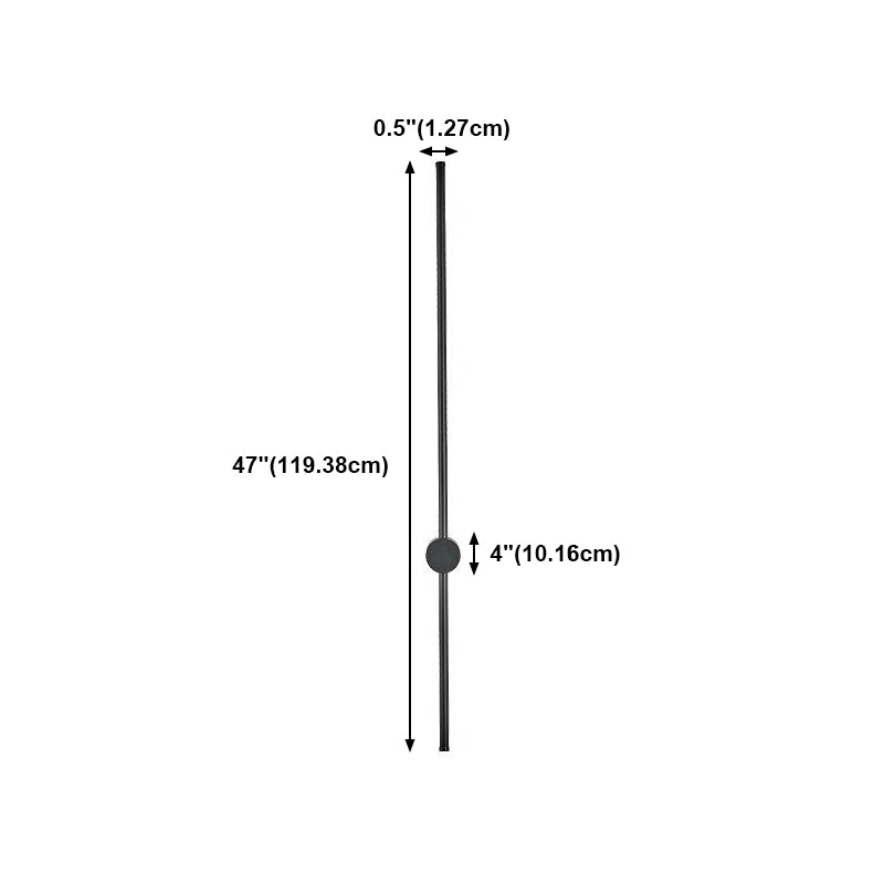 1 Light Linear Wall Mounted Lamps Modern Style Metal Wall Lighting Ideas in Black